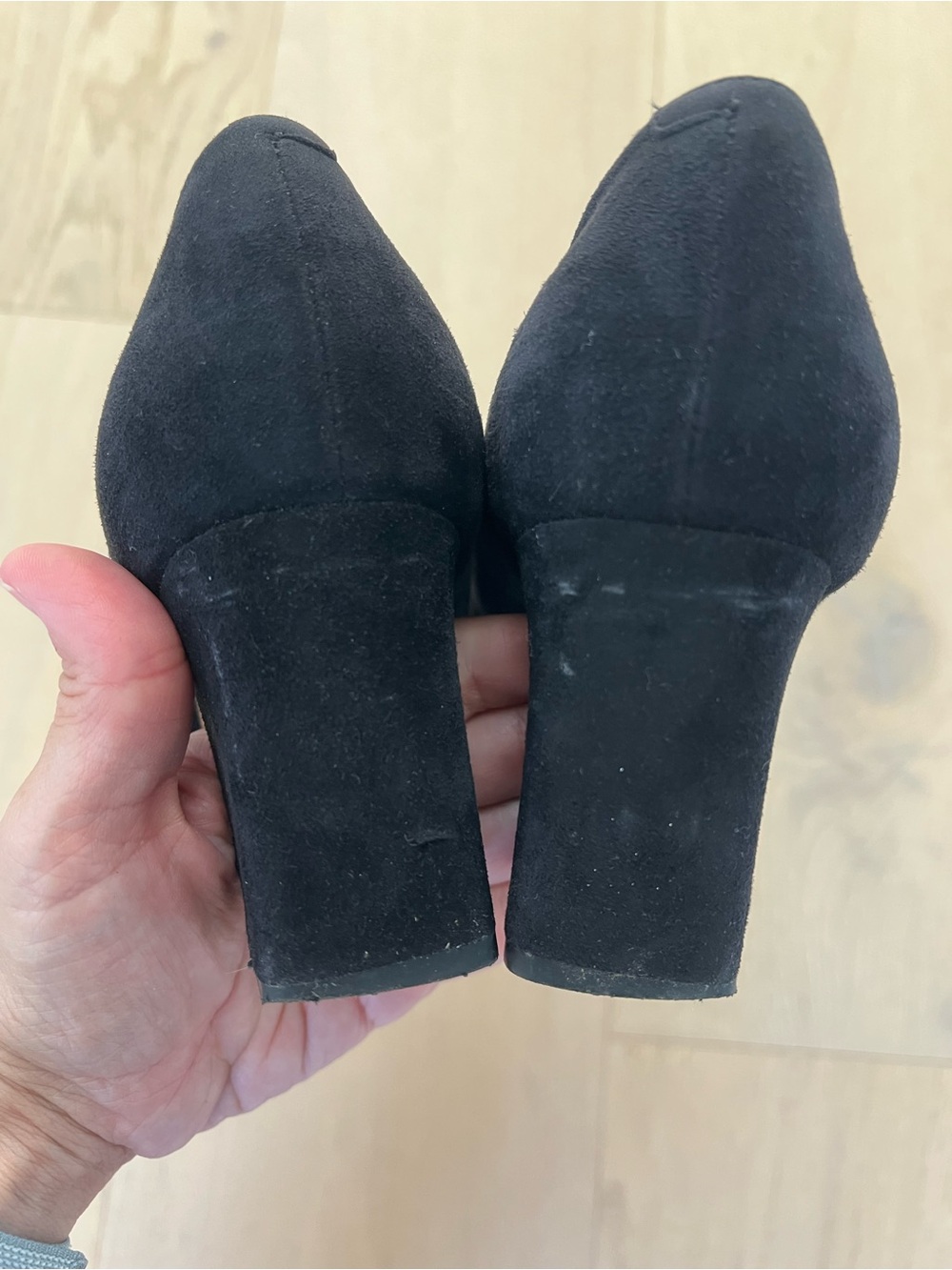 Marc Fischer LTD Zala Black Suede Block Heel Pumps in size 8M - Picture 6 of 6